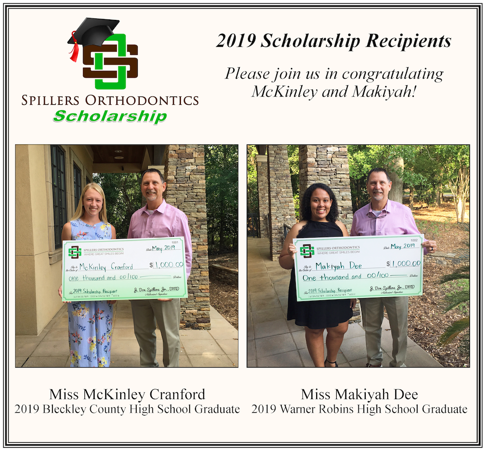 spillers orthodontics 2019 scholarship recipients makiyah and mckinley